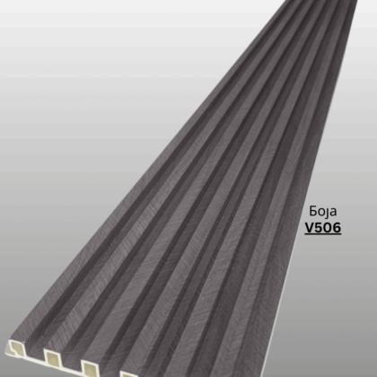 Декоративен панел со изглед на дрво. Направен од црвст композитен материјал ( дрво+пластика) Се користи само за затворени простории