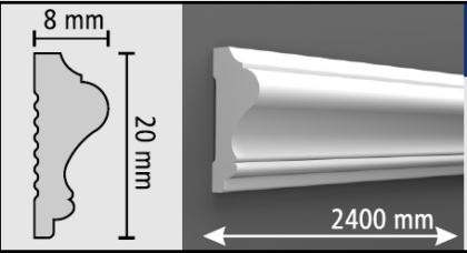 Dekorativna lajsna D109 со профил 20 × 8 mm