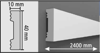 Dekorativna lajsna D111 со профил 40 × 10 mm