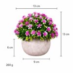 Вештачко цветно растение во саксија D64-F – розово – димензии 13 × 13 cm, саксија 9 × 6 cm
