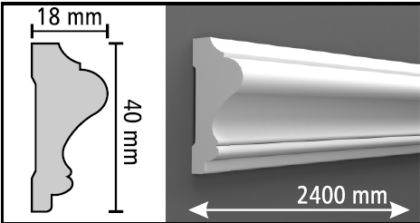 Dekorativna lajsna D110 со профил 40 × 18 mm
