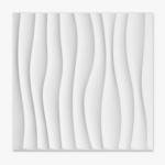 pvc panel 3d 03 belo – бел ПВЦ панел со широк брановиден 3Д релјеф