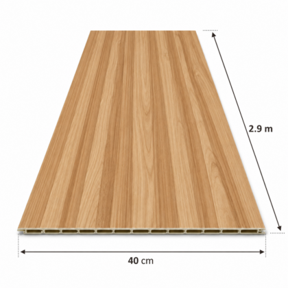WPC рамна плоча V501 со светол дрвен декор, димензии 290 × 40 cm